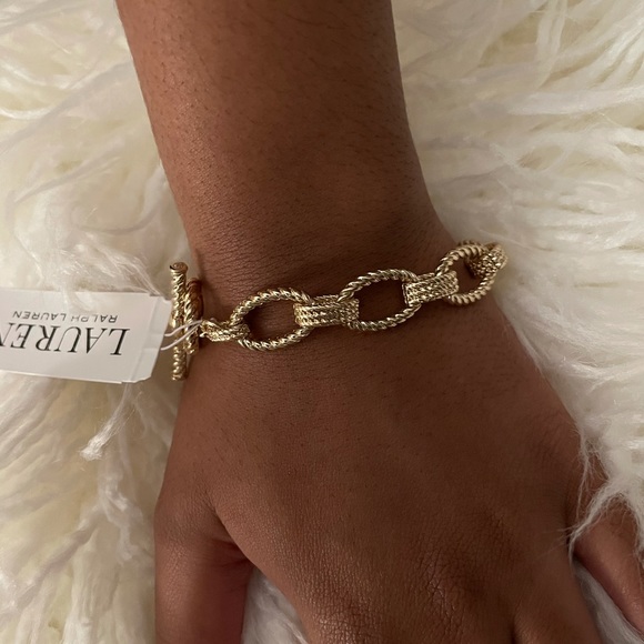 Lauren Ralph Lauren Gold Rope Link Flex Bracelet - Picture 2 of 6